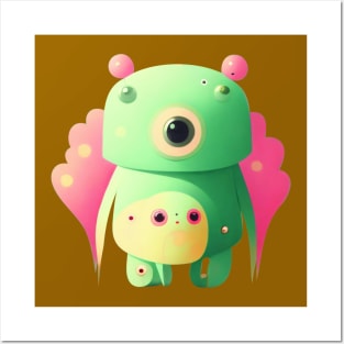 Cute Alien Monster Posters and Art